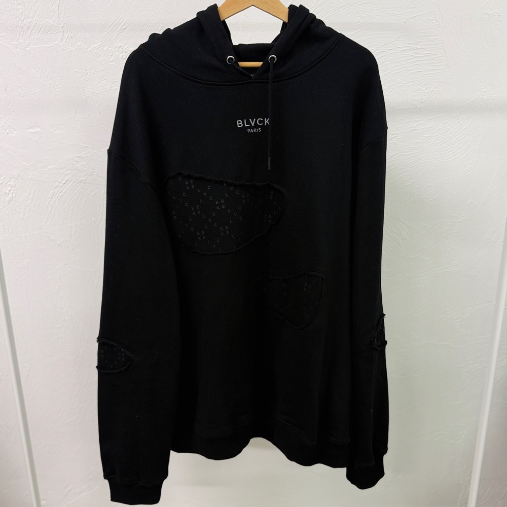 BLVCK PARIS Monogram Torn Hoodie